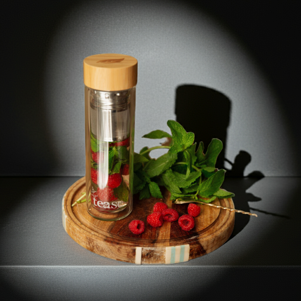 3-i-1 Glassflaske 450ml - Dobbel Vegg med Infuser
